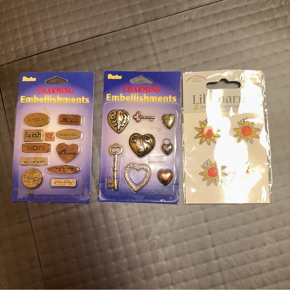 Darice Charming Metal Embellishments 3 Themes